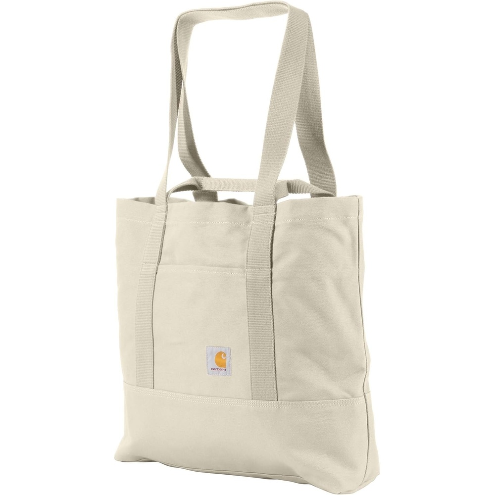image:imageCarhartt Vertical 18L Firm Duck Tote Bag Firm Duck Cotton Material WHand and Shoulder StrapsChalk