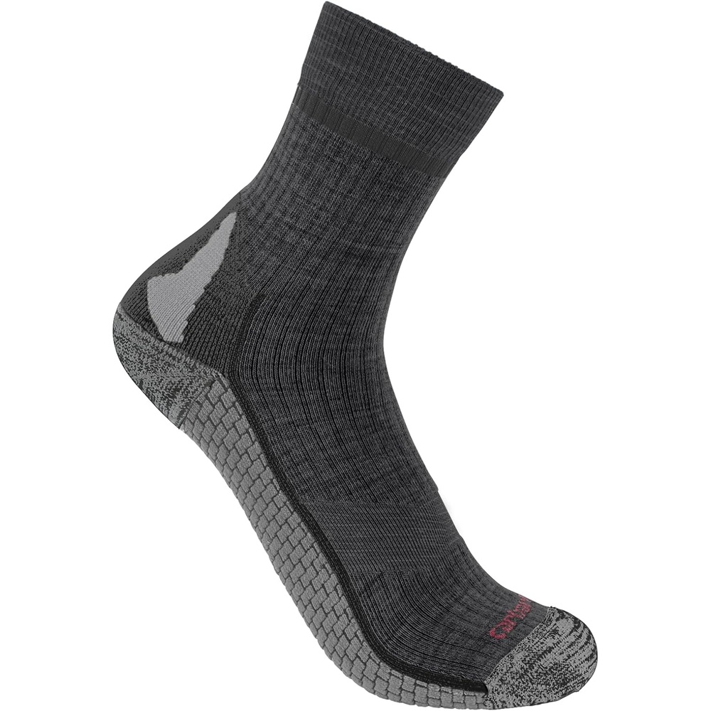 image:imageCarhartt Womens Force Grid Midweight SyntheticMerino Wool Blend Short Crew SockCarbon Heather
