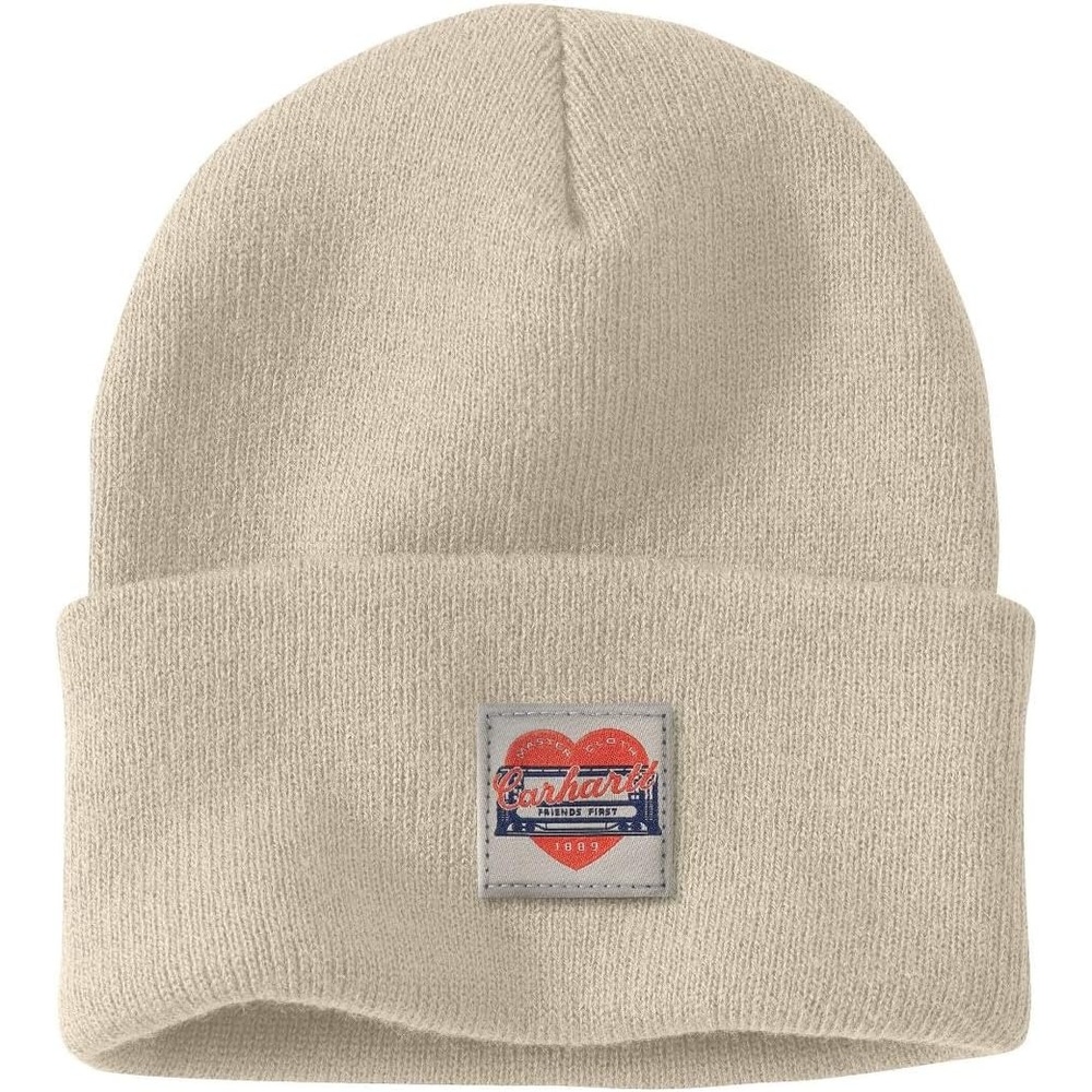 image:imageCarhartt Womens Knit Heart Patch BeanieOat Milk