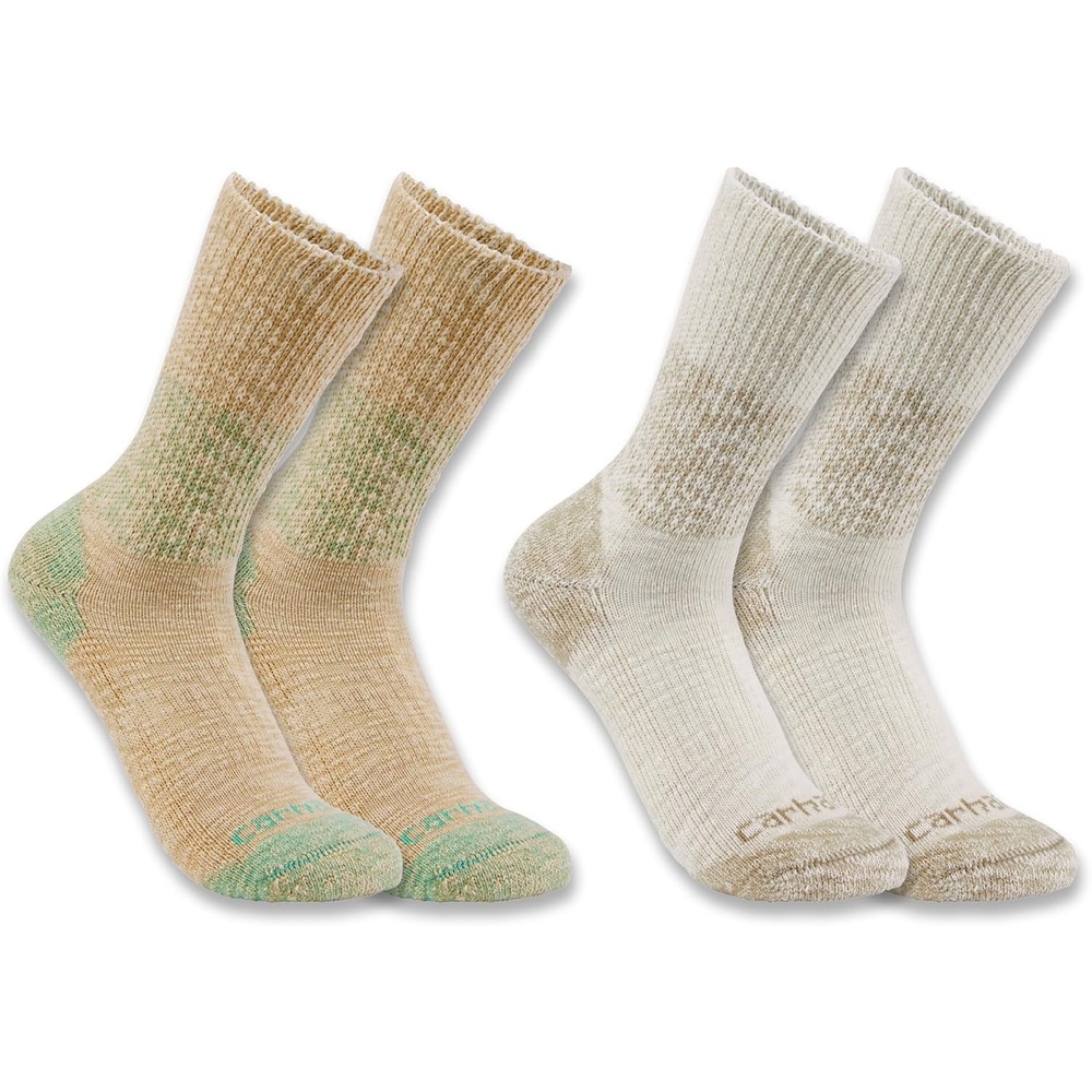 image:imageCarhartt Womens Midweight Cotton Blend Crew Sock 2 PackAssorted 02