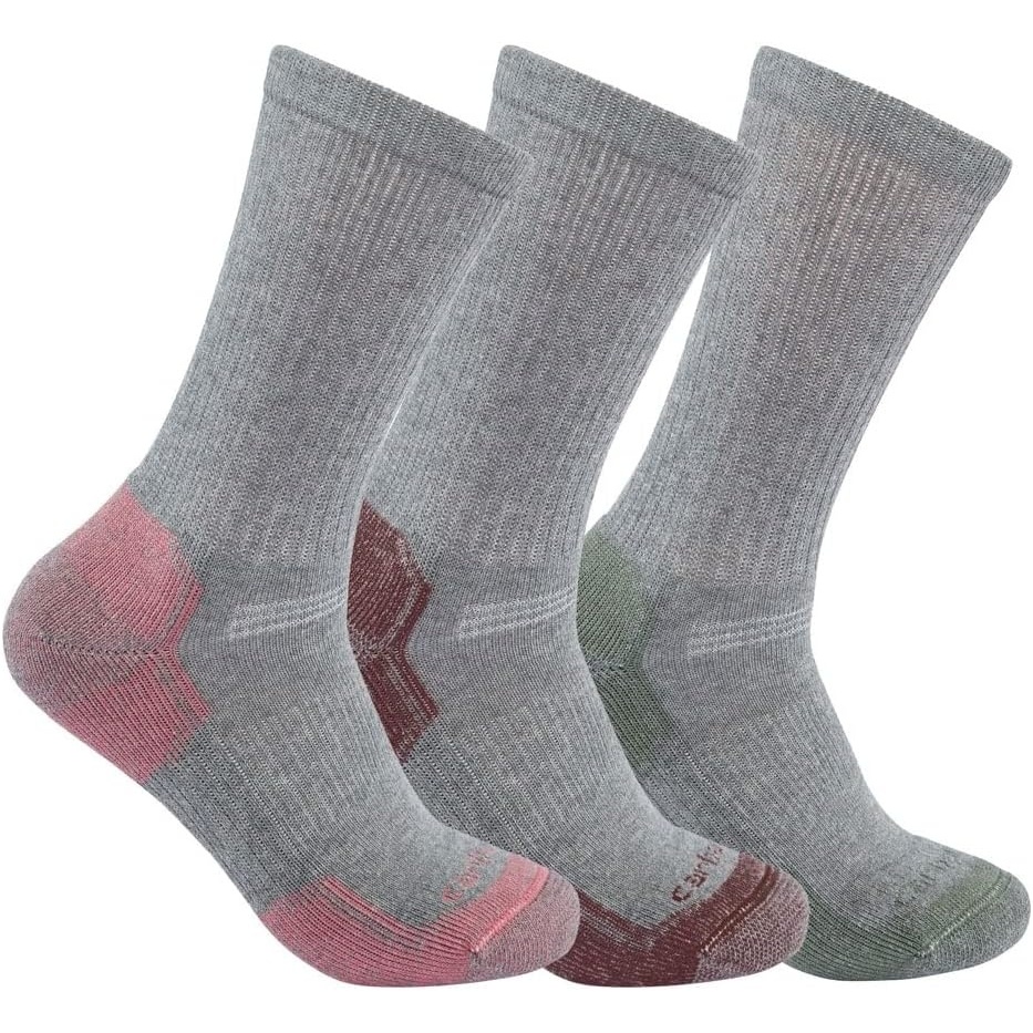 image:imageCarhartt Womens Midweight Cotton Blend Crew Sock 3 PackGray
