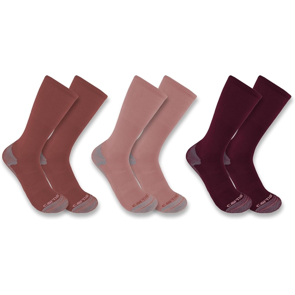 image:imageCarhartt Womens Midweight CottonTencel Comfort Crew Sock 3 PackAssorted 05