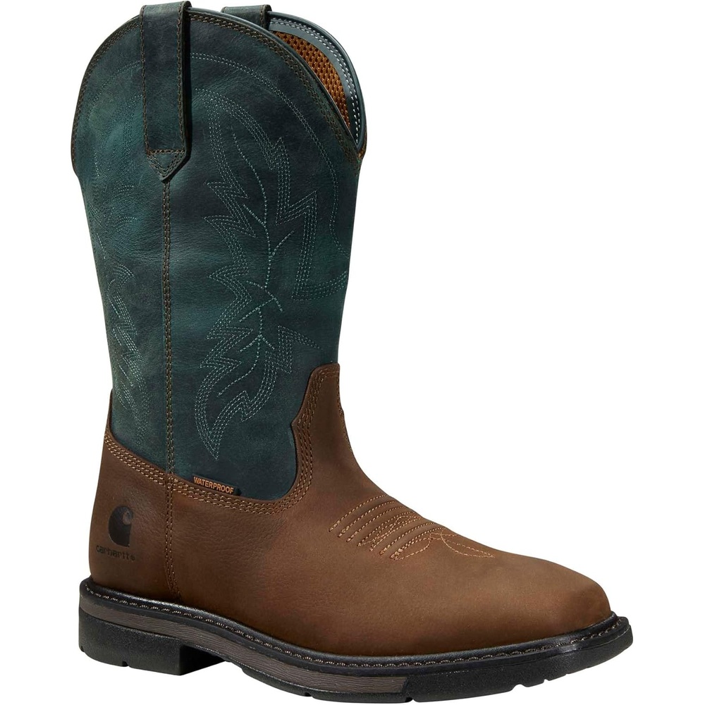 imageCarhartt Womens Montana 11 Waterproof Square Toe Wellington Work BootTanTeal