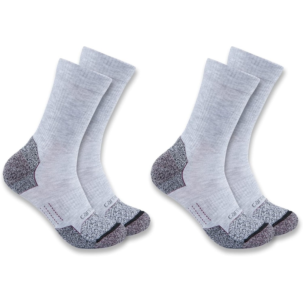 imageCarhartt Womens SC0812W Force Midweight Synthetic Blend Steel Toe Crew Sock 2 PackGrey