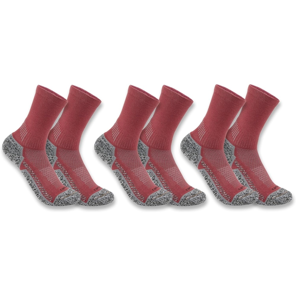 imageCarhartt Womens SC6423W Womens Force Midweight Crew Sock 3PackApple Butter