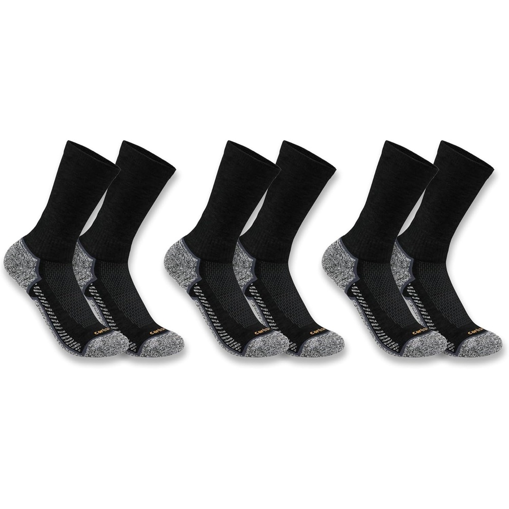 imageCarhartt Womens SC6423W Womens Force Midweight Crew Sock 3PackBlack
