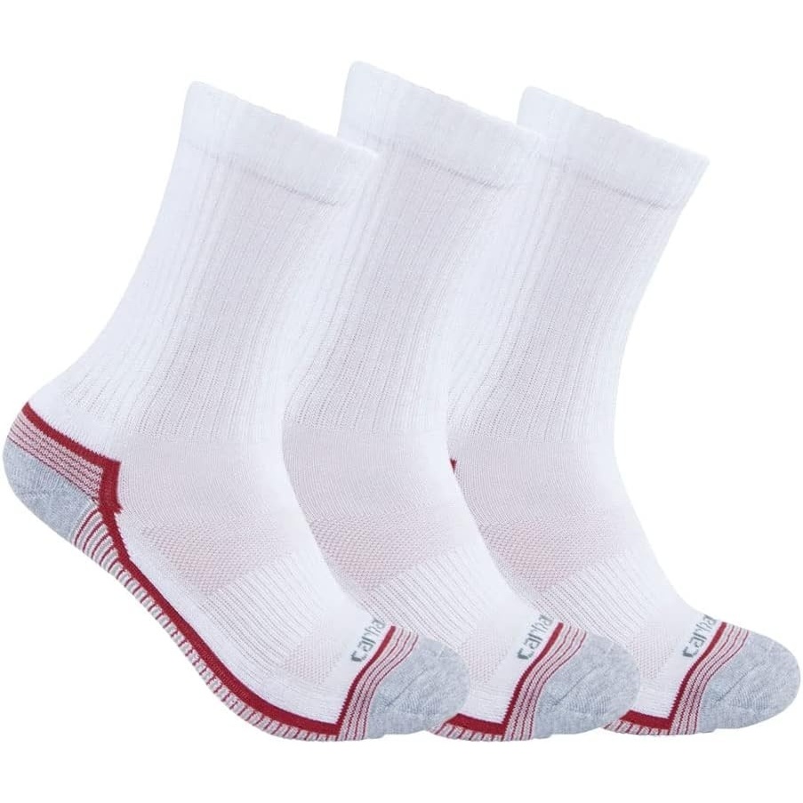 imageCarhartt Womens SC6423W Womens Force Midweight Crew Sock 3PackWhite