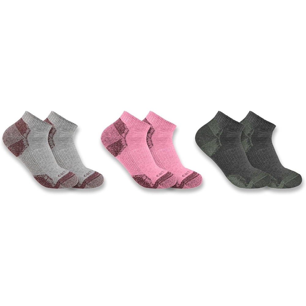 image:imageCarhartt Womens SL2623W Midweight Cotton Blend Low Cut Sock 3 PackAssorted 2