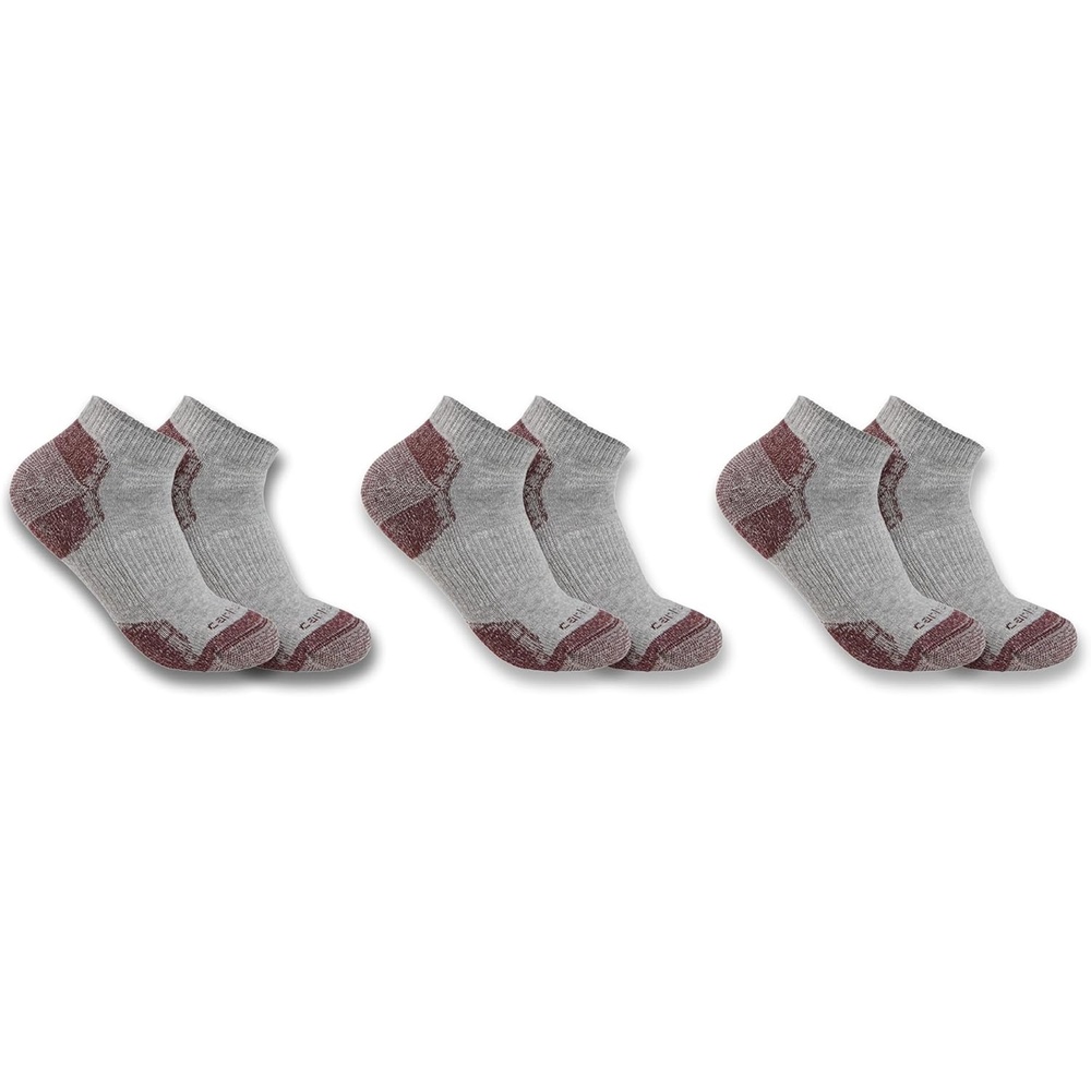 image:imageCarhartt Womens SL2623W Midweight Cotton Blend Low Cut Sock 3 PackGrey