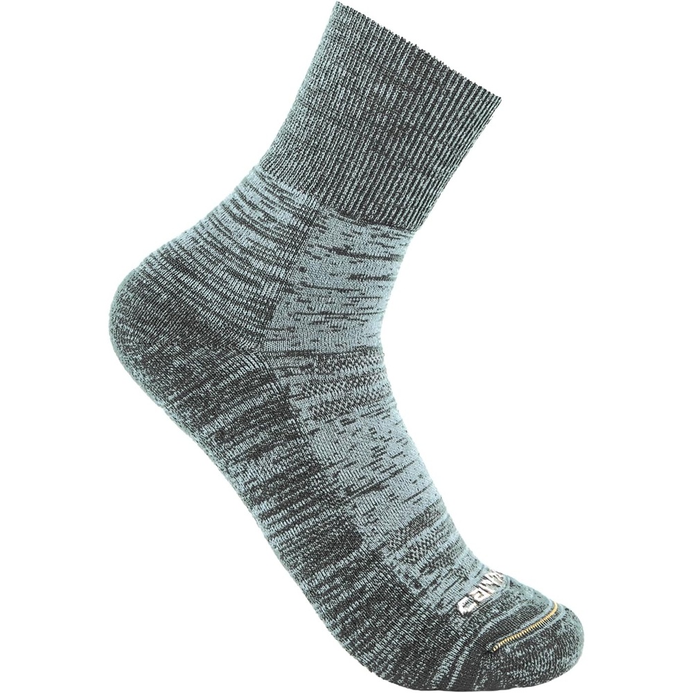 imageCarhartt Womens Twin Knit Midweight Short Crew SockCarbon Heather