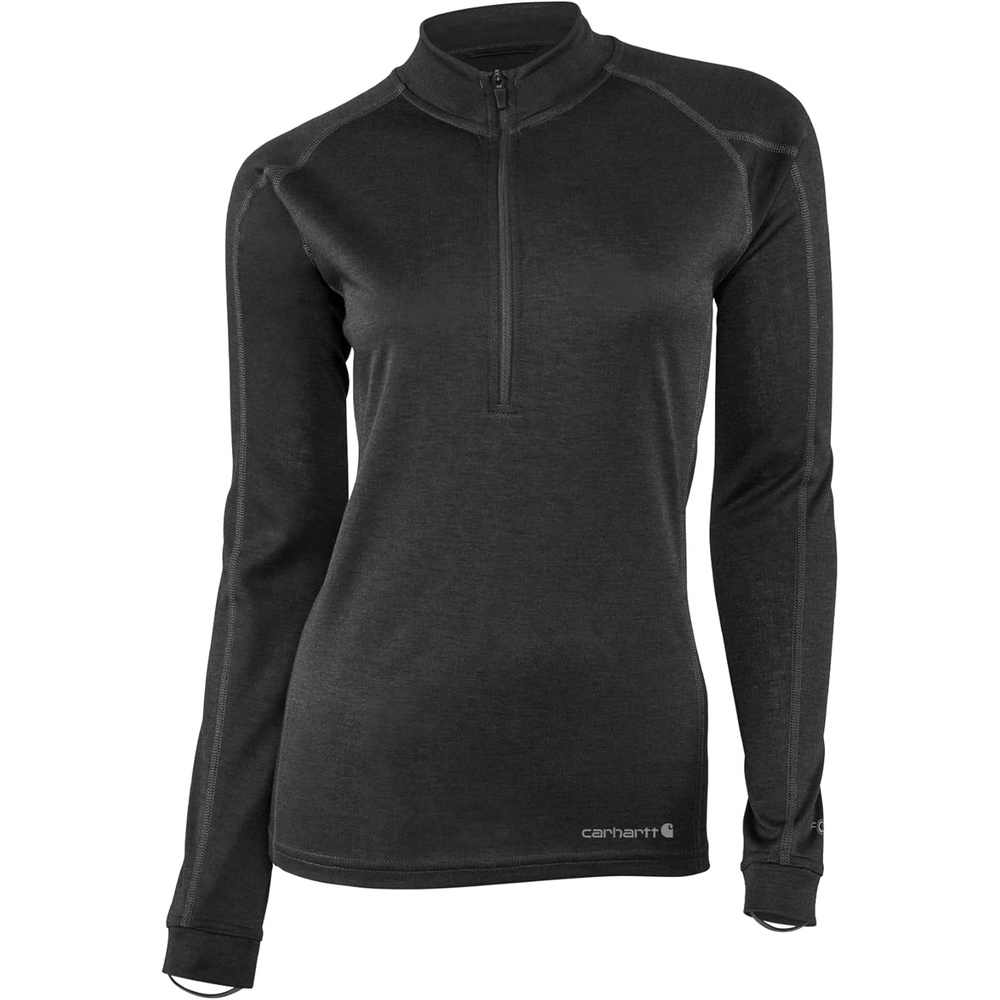 imageCarhartt Womens WBL133 Womens Base Force Heavyweight PolyWool QuartBlack Heather