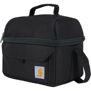 Carhartt 12 Can Two Compartment Lunch Box | Durable, Fully-Insulated Lunch Bag for Women & Men, Large Lunchbox (Gravel)(Large Lunchbox (Black))