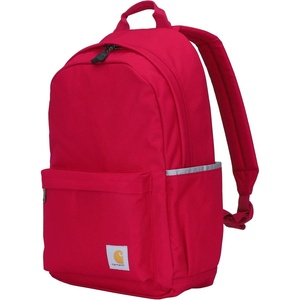 Carhartt 21L Classic Laptop Backpack, Water-Resistant Pack W/ 15″ Laptop Sleeve and Organizational Compartments, Carhartt Brown(Industry Red)