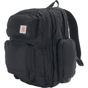 Carhartt 35L Triple-Compartment Backpack, Durable Pack with Laptop Sleeve and Duravax Abrasion Resistant Base, Black(Black)