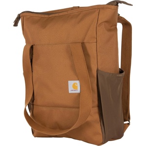 Carhartt Classic Convertible Backpack Tote, Durable Water Repellent Material W/ 17″ Laptop Sleeve, Black(Carhartt Brown)