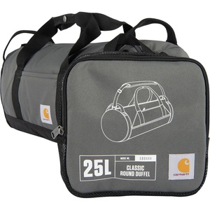 Carhartt Classic Round Duffel with Utility Pouch, Heavy-Duty, Water-Resistant Packable Gear Bag for Jobsite, Gym, and Travel(Gravel)