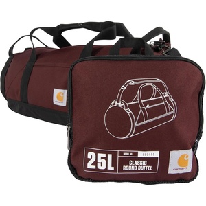 Carhartt Classic Round Duffel with Utility Pouch, Heavy-Duty, Water-Resistant Packable Gear Bag for Jobsite, Gym, and Travel(Port)