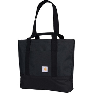 Carhartt Classic Vertical Open Tote Bag, Durable Water Repellent Material W/Hand and Shoulder Straps(Black)