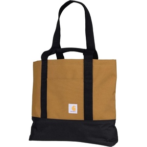 Carhartt Classic Vertical Open Tote Bag, Durable Water Repellent Material W/Hand and Shoulder Straps(Carhartt Brown)