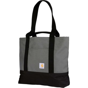 Carhartt Classic Vertical Open Tote Bag, Durable Water Repellent Material W/Hand and Shoulder Straps(Gravel)