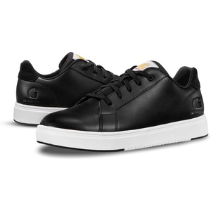 Carhartt Detroit Leather Sneakers for Men – Comfortable Shoes for Men with Wide Toe Box, Comfort Footbed and Midsole, and Slip-Resistant Outsole(Black)