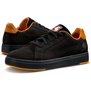 Carhartt Detroit Leather Sneakers for Men – Comfortable Shoes for Men with Wide Toe Box, Comfort Footbed and Midsole, and Slip-Resistant Outsole(Black/Brown)