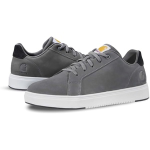Carhartt Detroit Leather Sneakers for Men – Comfortable Shoes for Men with Wide Toe Box, Comfort Footbed and Midsole, and Slip-Resistant Outsole(Medium Grey)