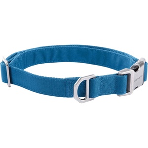 Carhartt Field Dog Collar, Fully Adjustable, Durable 600-Denier Fabric W/Reflective Wordmark for Visibility, Carhartt Brown, Medium(Marine Blue)