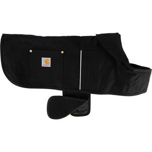 Carhartt Firm Duck Dog Chore Coat, Insulated Weather Resistant Jacket for Cold and Windy Conditions, Black, Large(Black (Reflective Piping))