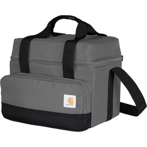 Carhartt Insulated Two Compartment Cooler, Durable Water Repellent Material W/Front Zippered Pocket for Camping, Beach & Travel(Gravel)