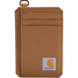Carhartt Mens 700D Nylon Duck Wallets, RFID-Blocking W/Trifold and Front Pocket Options(Carhartt Brown (Front Pocket))