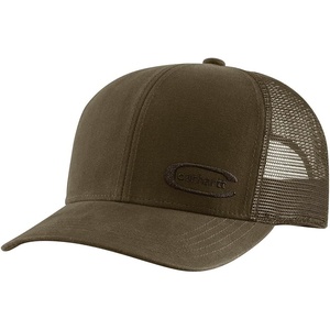 Carhartt Mens Canvas Mesh-Back Embossed Cap(Burnished Logs)