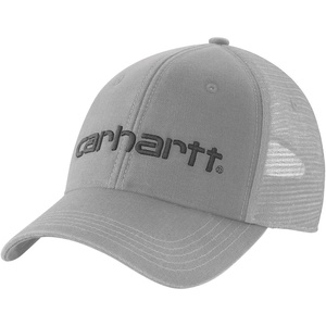 Carhartt Men’s Canvas Mesh-Back Logo Graphic Cap(Asphalt/Black)