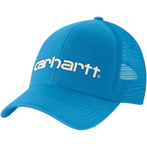 Carhartt Men’s Canvas Mesh-Back Logo Graphic Cap(Atomic Blue)