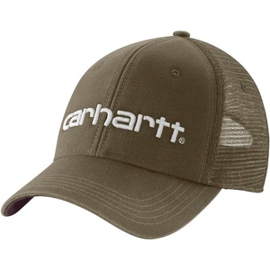 Carhartt Men’s Canvas Mesh-Back Logo Graphic Cap(Burnished Logs/Blackberry)