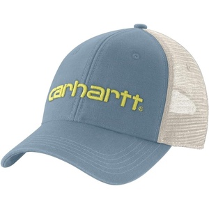 Carhartt Men’s Canvas Mesh-Back Logo Graphic Cap(Thundercloud)