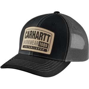 Carhartt Men’s Canvas Mesh-Back Workwear Patch Cap(Black)