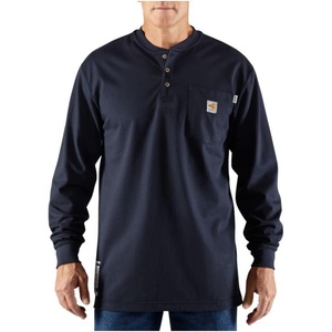 Carhartt Men’s FR Force Dearborn Loose LS Henley(Dark Navy)