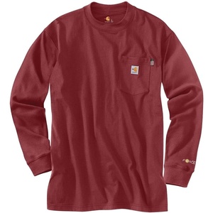 Carhartt Men’s FR Force Dearborn Loose LS T-Shirt(Dark Barn Red)