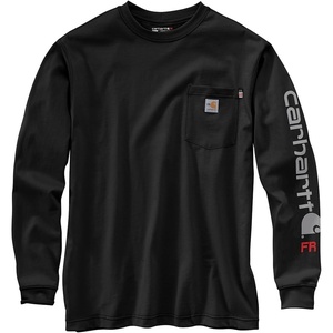 Carhartt Men’s FR Force Irvine Loose LS Logo T-Shirt(Black)