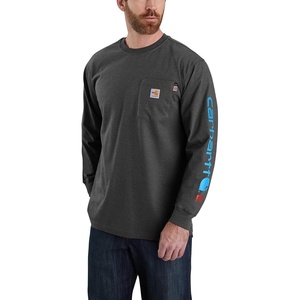 Carhartt Men’s FR Force Irvine Loose LS Logo T-Shirt(Carbon Heather)