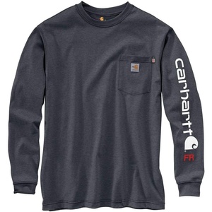 Carhartt Men’s FR Force Irvine Loose LS Logo T-Shirt(Granite Heather)