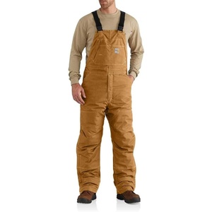 Carhartt Men’s Flame Resistant Loose Fit Quick Duck Insulated Bib Overall(Carhartt Brown)
