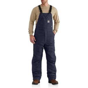 Carhartt Men’s Flame Resistant Loose Fit Quick Duck Insulated Bib Overall(Dark Navy)