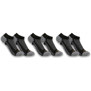 Carhartt Men’s Force Midweight Low Cut Sock 3 Pack(Black)