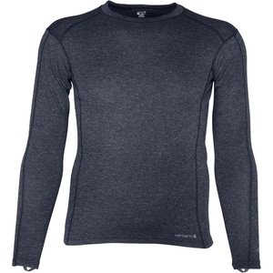 Carhartt Men’s Force Midweight Synthetic-Merino Wool Blend Base Layer Crewneck Pocket Top(Deep Navy Heather)