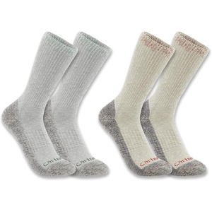 Carhartt Men’s Midweight Cotton Blend Crew Sock 2 Pack(Assorted 02)