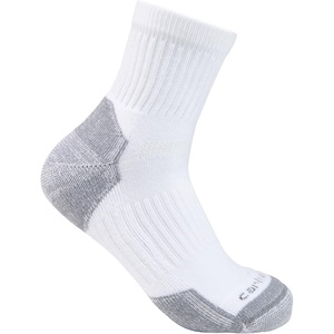 Carhartt Men’s Midweight Cotton Blend Quarter Sock 3 Pack(White)