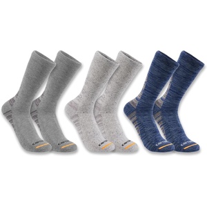 Carhartt Men’s Midweight Synthetic-cotton Blend Crew Sock 3 Pack(Assorted 02)