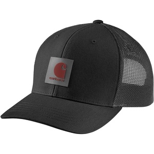 Carhartt Men’s Rugged Flex Twill Mesh-Back Logo Patch Cap(Black)